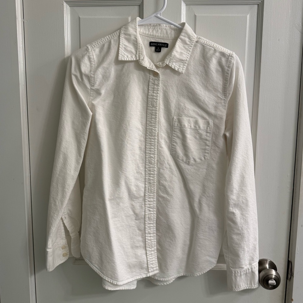 J. Crew Mercantile White Button-Up Shirt